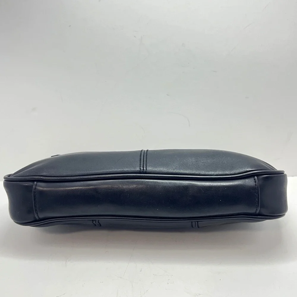 Cabin Creek Vintage Black Cowhide Leather Clutch Bag Gold Hardware 90s‎ Style